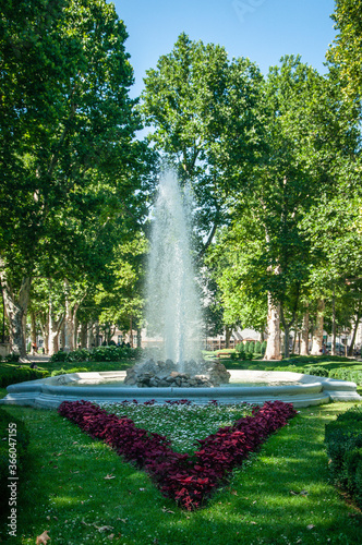 Zagreb park with a fountain