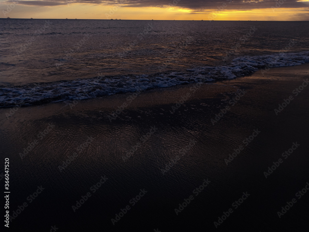 beach with a sunset background