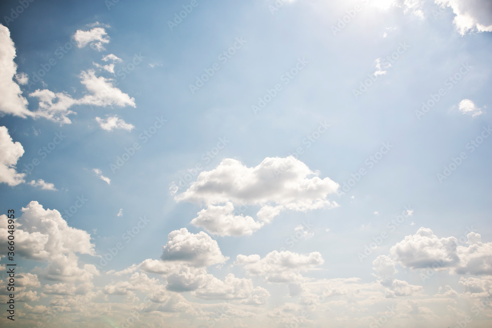 The beautiful blue sky with lots of clouds in the daytime The beautiful blue sky with lots of clouds in the daytime