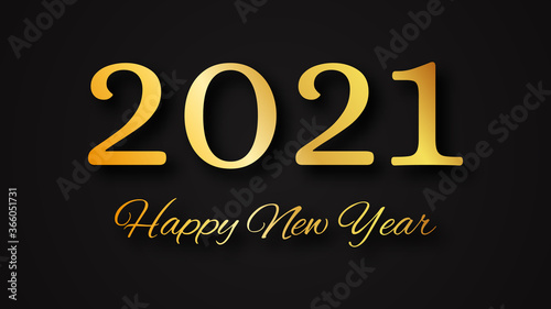 2021 Happy New Year gold background