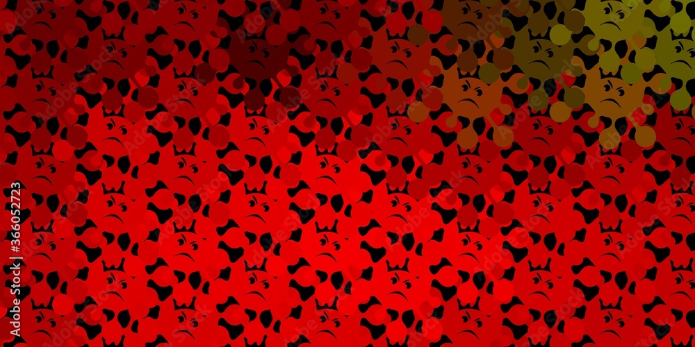 Dark green, red vector background with covid-19 symbols. Dark green, red vector background with covid-19 symbols.
