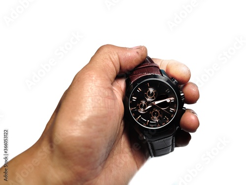 Luxury wrist watch isolated on white background