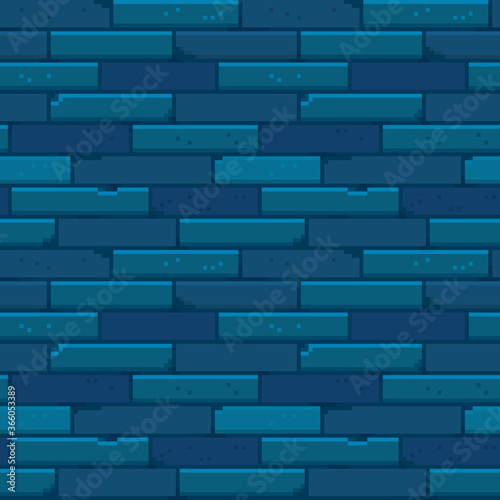 Pixel art brick wall seamless pattern.
