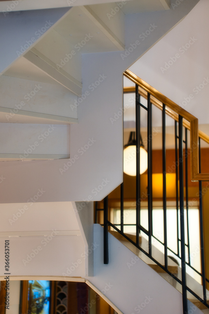 木の螺旋階段 横から Stock Photo Adobe Stock