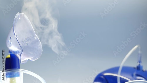 Cuadro en lienzo Oxygen mask of nebulizer, medical equipment for pneumonia, covid, sars and bronchitis treatment