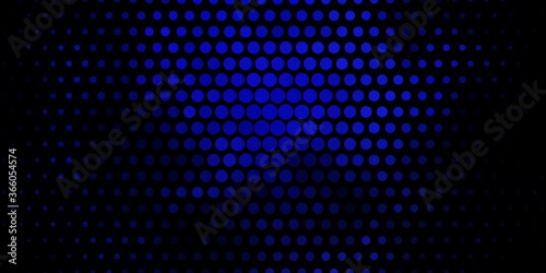 Dark BLUE vector background with bubbles. Glitter abstract illustration with colorful drops. Design for posters, banners.