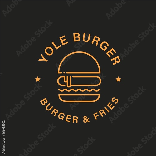 burger hamburger logo icon vector design	