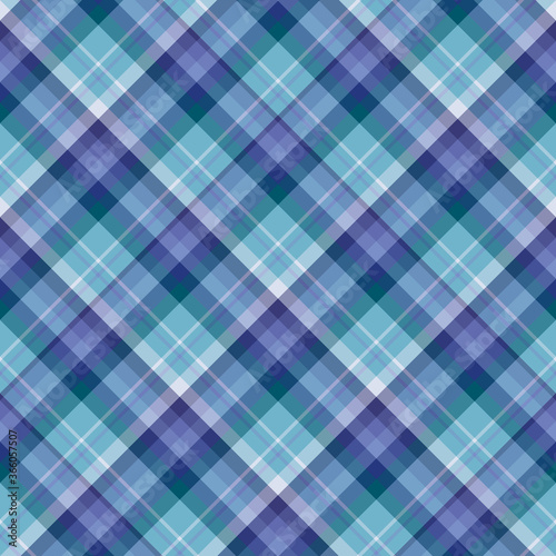 Seamless pattern in simple discreet water blue and violet colors for plaid, fabric, textile, clothes, tablecloth and other things. Vector image. 2
