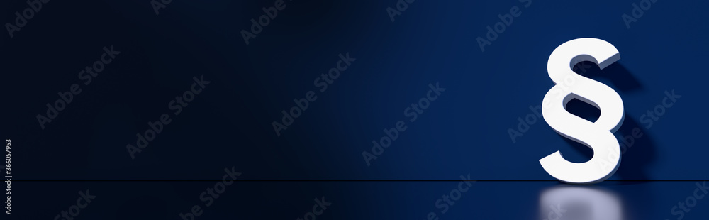 Paragraph / Section sign standing on the floor - Symbol of Law and Justice, with lots of copy space for your individual text Paragraph / Section sign standing on the floor - Symbol of Law and Justice, with lots of copy space for your individual text