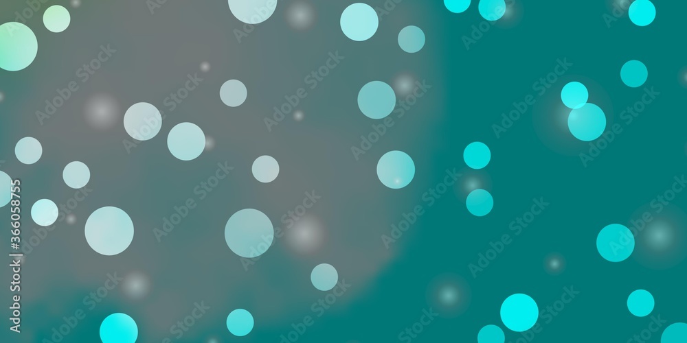 Light Blue, Green vector layout with circles, stars. Abstract illustration with colorful shapes of circles, stars. New template for a brand book.