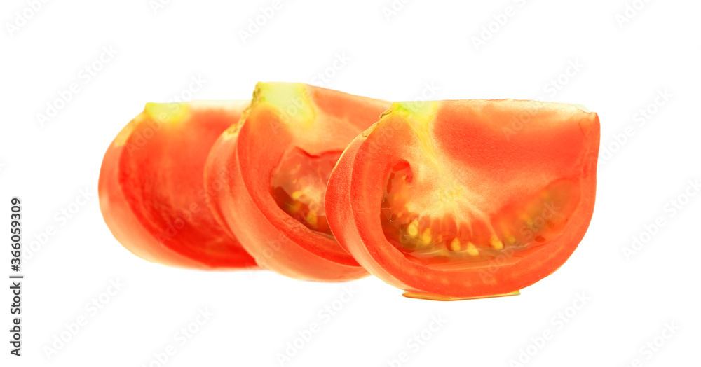 sliced red tomato on white background isolated red vegetable sliced red tomato on white background isolated red vegetable
