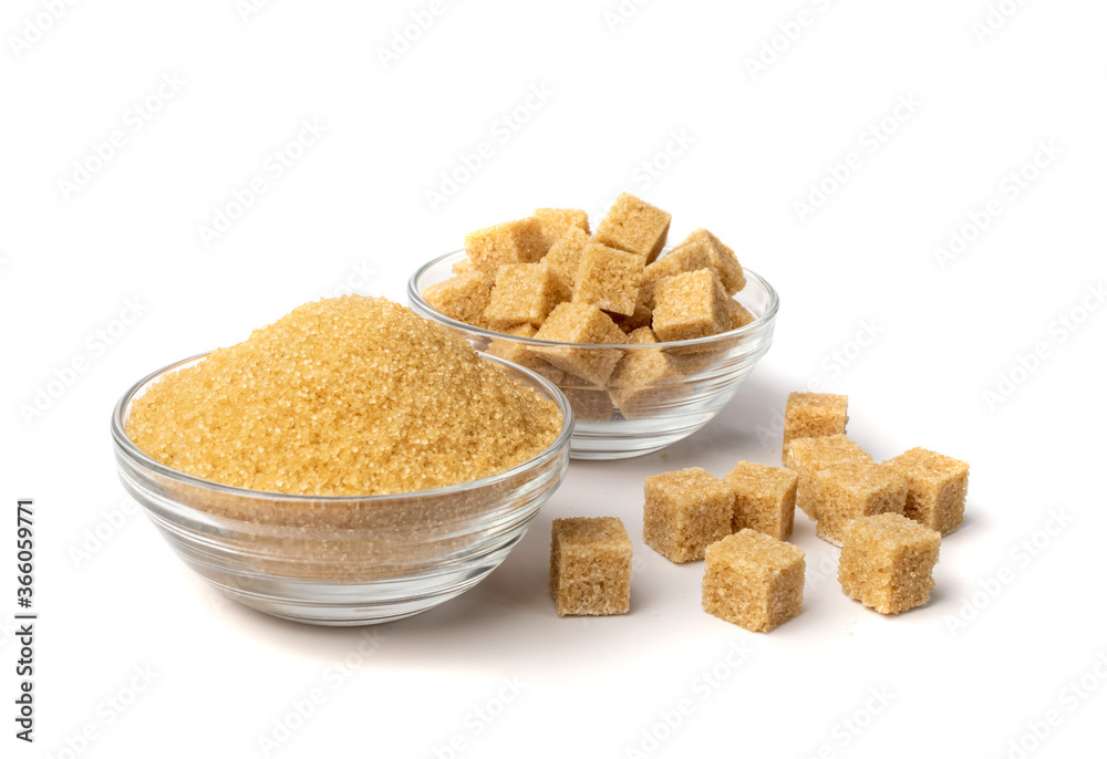Raw Brown Cane Sugar Isolated on White Background Raw Brown Cane Sugar Isolated on White Background