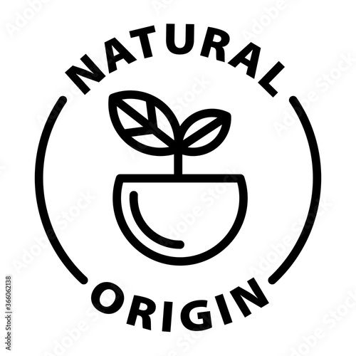 natural origin outline black vector icon photo
