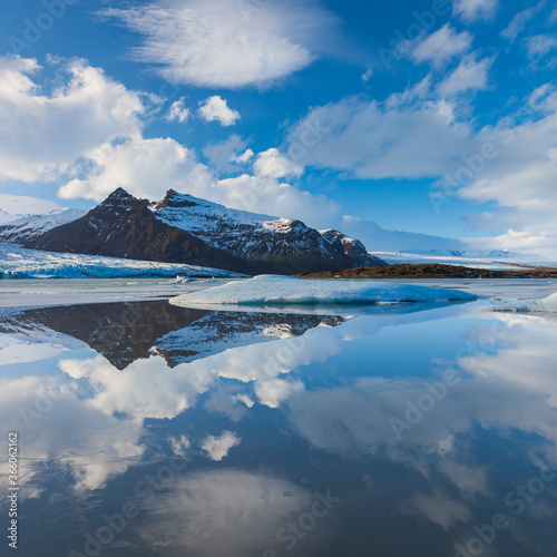 Glacier lagoon near Jokulsarlon, , Southern Iceland, Iceland, Europe