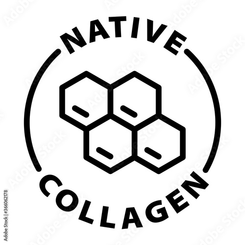 native collagen outline black vector icon