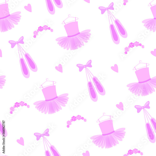 Seamless ballet pattern with tutu