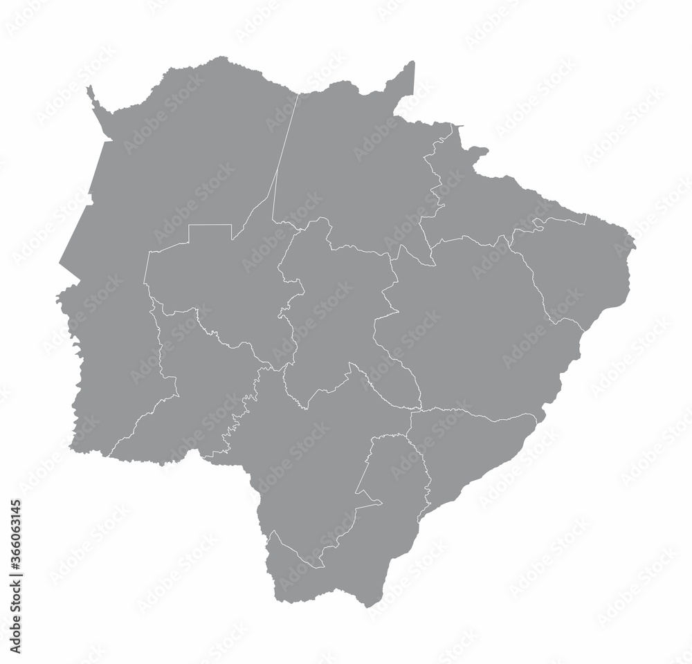 Mato Grosso do Sul State regions map