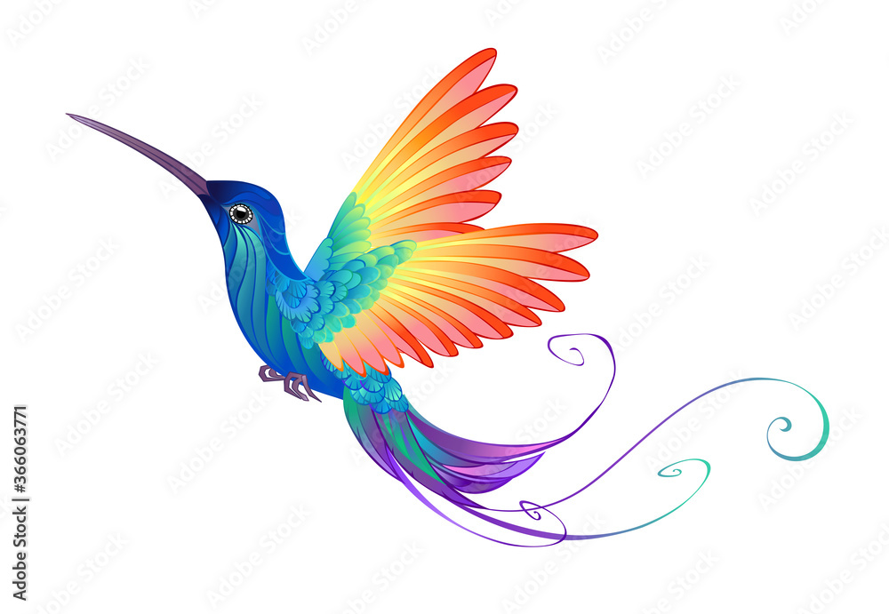 Obraz premium Bright Rainbow Hummingbird