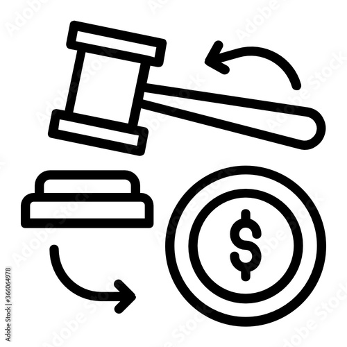 Law Versus Money Concept Vector Icon Design, Trade and barter Symbol on White background 