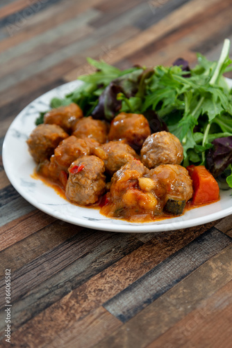 Traditional delicious couscous beef balls