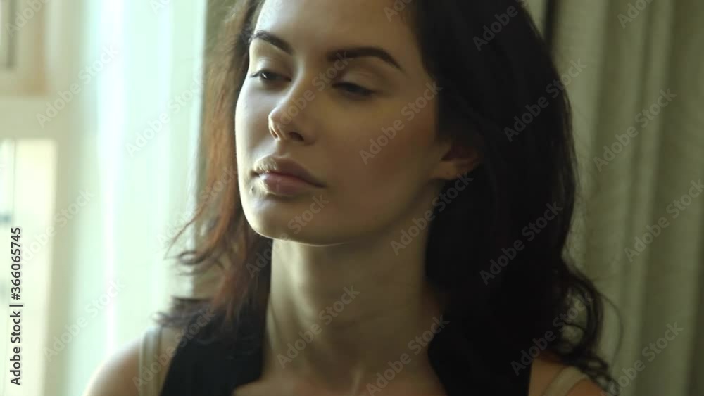 A beautiful model getting her makeup done A beautiful model getting her makeup done