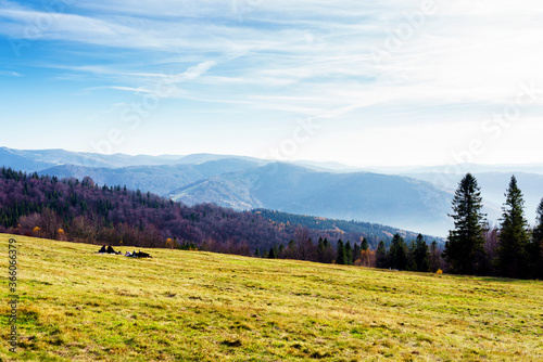 Fototapeta Naklejka Na Ścianę i Meble -  Foliage colors in Polish Beskidy mountains, Beskid Slaski, Poland