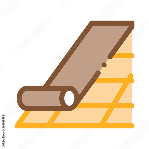 roof bitumen shingle icon vector. roof bitumen shingle sign. color symbol illustration