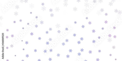 Light pink, blue vector natural backdrop with flowers.