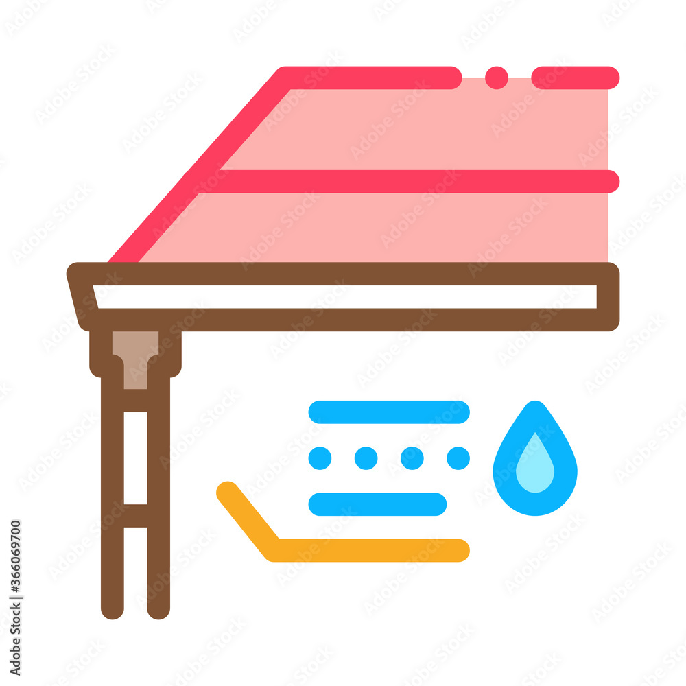 roof gutter system icon vector. roof gutter system sign. color symbol illustration roof gutter system icon vector. roof gutter system sign. color symbol illustration