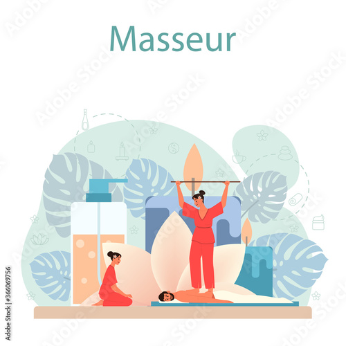 Massage and masseur concept. Spa procedure in beauty salon.