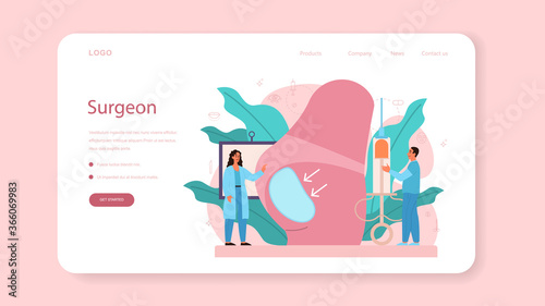 Plastic surgeon web banner or landing page. Idea of body