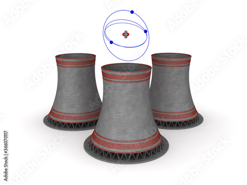 3D Rendering of atomic energy concept