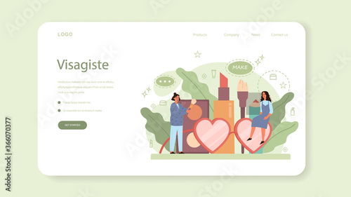 Visagiste web banner or landing page. Beauty center service