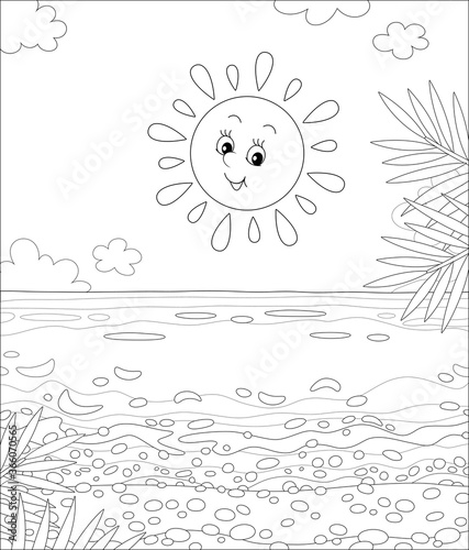 Friendly smiling sun shinin...