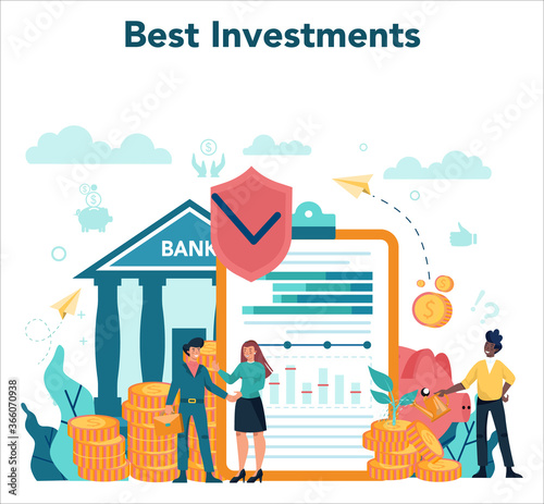 Banker or banking concept. Idea of finance income, money saving