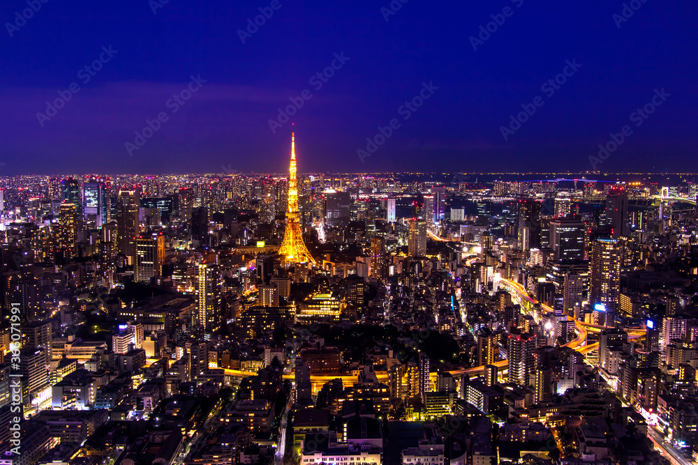 night view of Tokyo city
