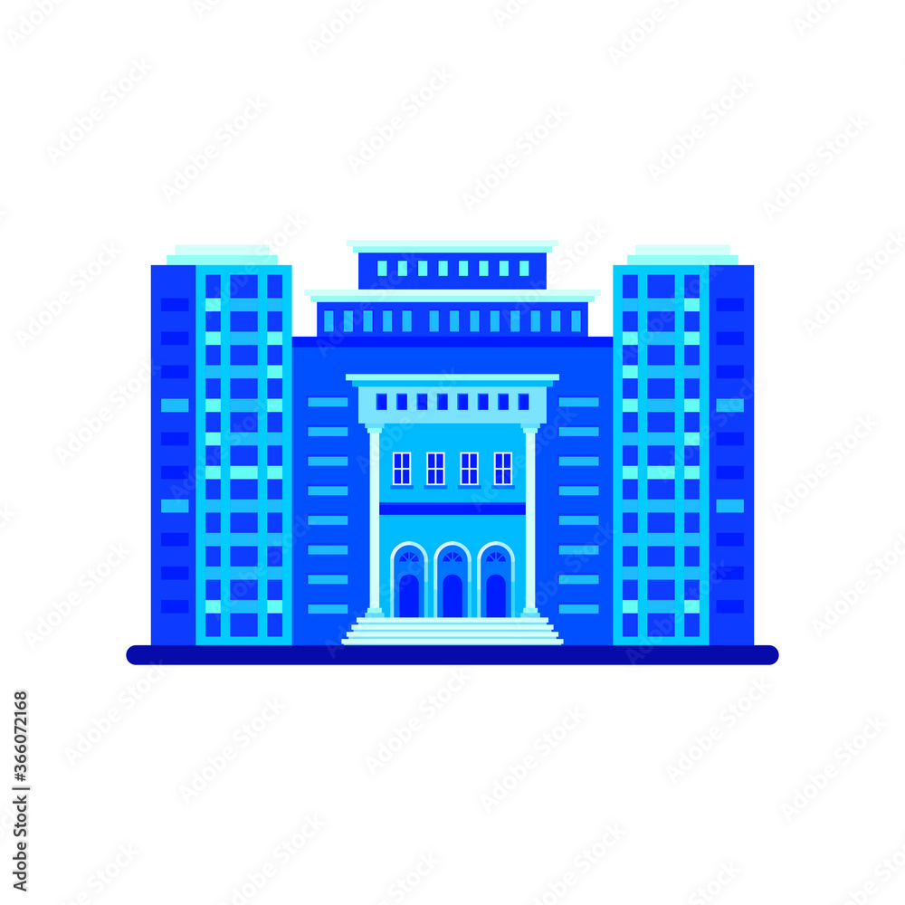 Bank building facade Vector illustration, Bank, university or government institution isolated on white background. Flat style Architecture building. Bank building facade Vector illustration, Bank, university or government institution isolated on white background. Flat style Architecture building.