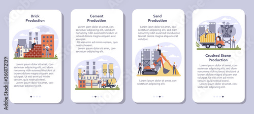 Constructin material production industry mobile application banner
