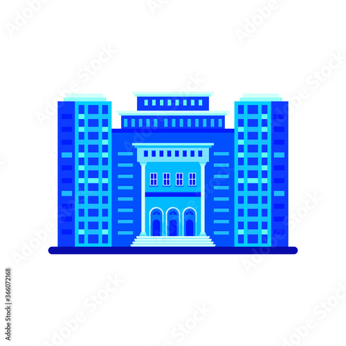 Bank building facade Vector illustration  Bank  university or government institution isolated on white background.  Flat style Architecture building.