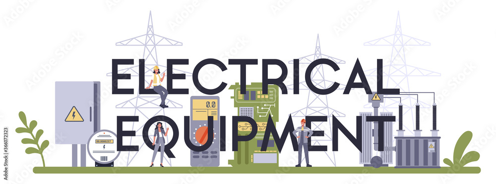 Electrical components and equipment industry typographic header.
