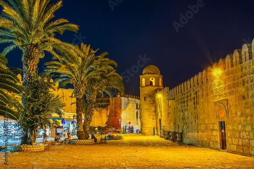 The evening Martyrs Square in Sousse, Tunisia photo