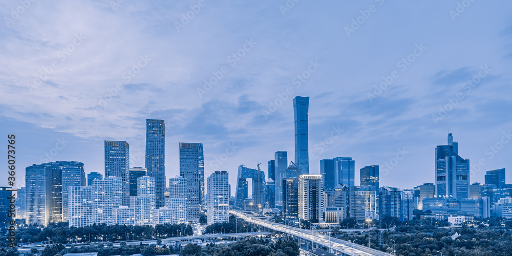 Obraz premium Night view of Beijing CBD city skyline in China