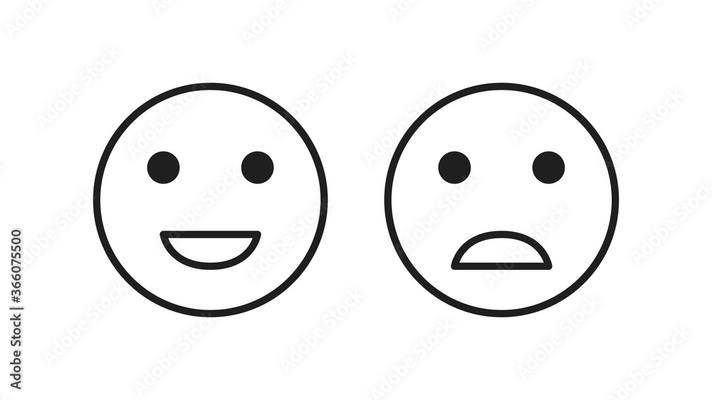 Fototapeta premium Emoticons icons. Pack of symbols for design website, mobile app, printed material, etc. 