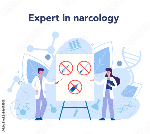 Narcologist concept. Professional medical specialist treat human