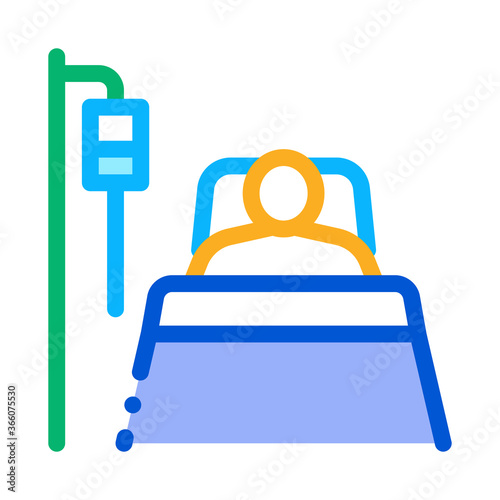 patient in resuscitation icon vector. patient in resuscitation sign. color symbol illustration