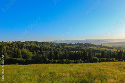 mountain landscape with clear blue sky