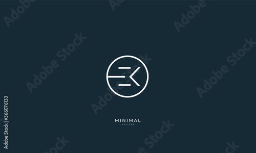 Alphabet letter icon logo EK