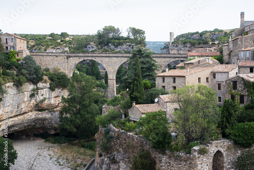 view of the famous medieval village of Minerve in France