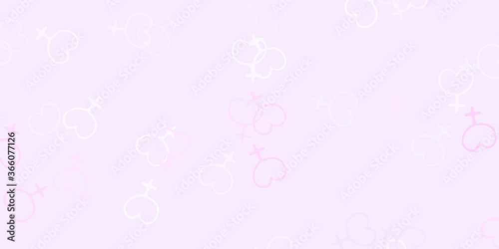 Light Purple vector template with businesswoman signs.