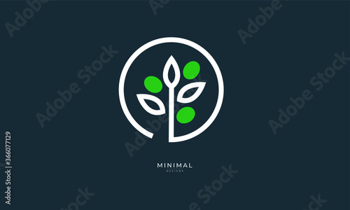 A line art icon logo of an Olive tree 